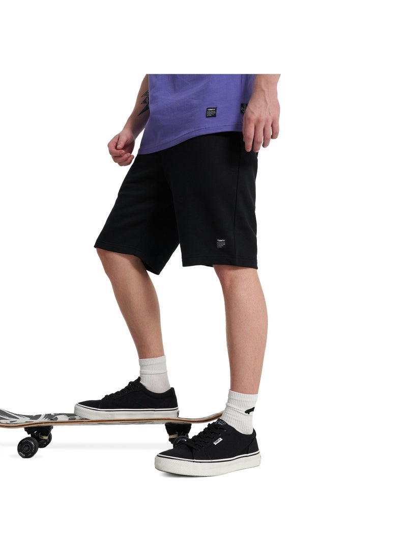 Termit Men's Shorts Black, Termit, Soft Cotton Fabric, Straight Cut, 3 Pockets, Comfortable and Stylish for Active Lifestyles  - Image 1
