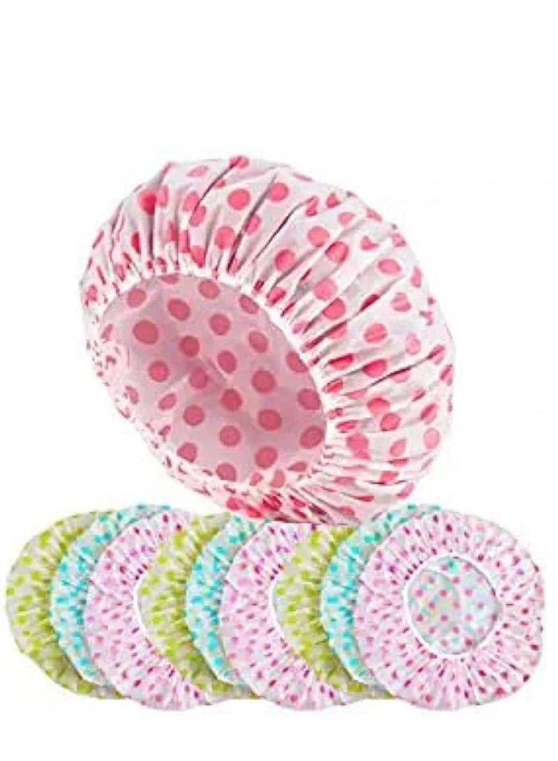 Long Hair Shower Caps Women/Men Large Plastic Shower Cap Waterproof Reusable Eco Friendly 3 pcs Multi colour - Image 1