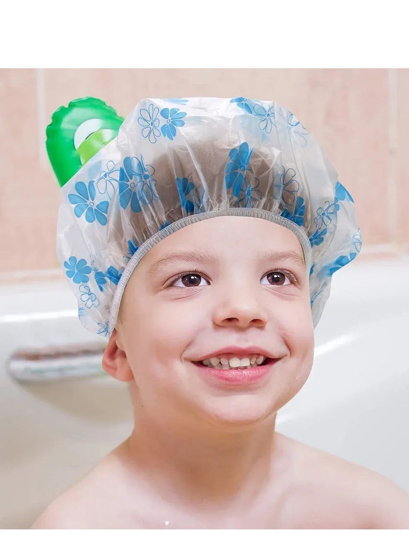 Long Hair Shower Caps Women/Men Large Plastic Shower Cap Waterproof Reusable Eco Friendly 3 pcs Multi colour - Image 3