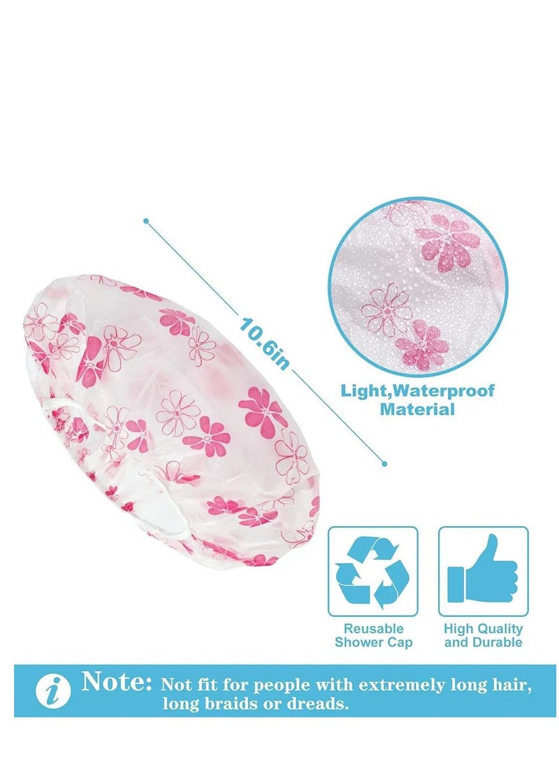 Long Hair Shower Caps Women/Men Large Plastic Shower Cap Waterproof Reusable Eco Friendly 3 pcs Multi colour - Image 4