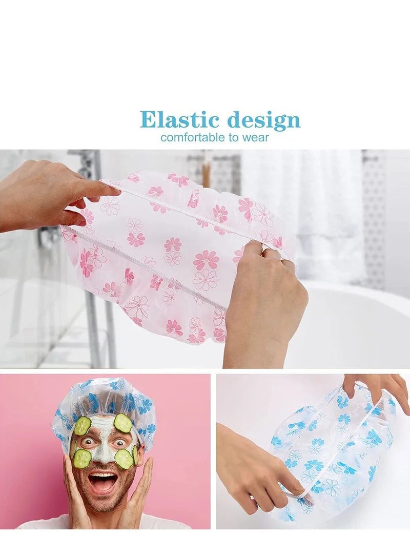 Long Hair Shower Caps Women/Men Large Plastic Shower Cap Waterproof Reusable Eco Friendly 3 pcs Multi colour - Image 2