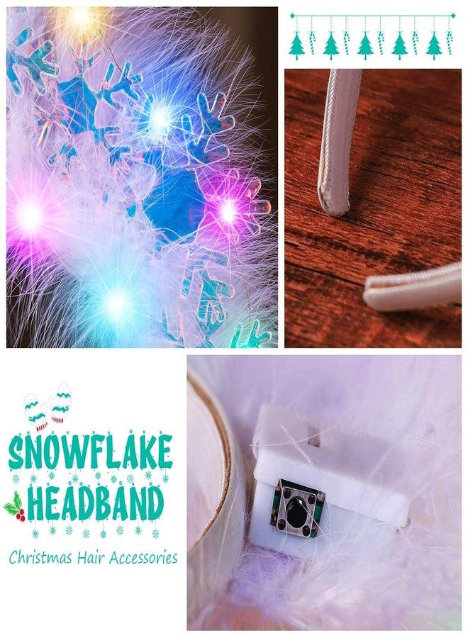 CAKURE Christmas Headbands Light Up Snowflake Headband Holiday Headwear Christmas Hair Accessories for Women - Image 4