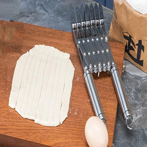 MTOMDY 7 Wheel Pastry Cutter Tool,Adjustable Pasta Cutter wheel with Handle, Stainless Steel Multiple Pasta Roller Cutter tools, Baking Roller Pizza Cutter Slicer - Image 5