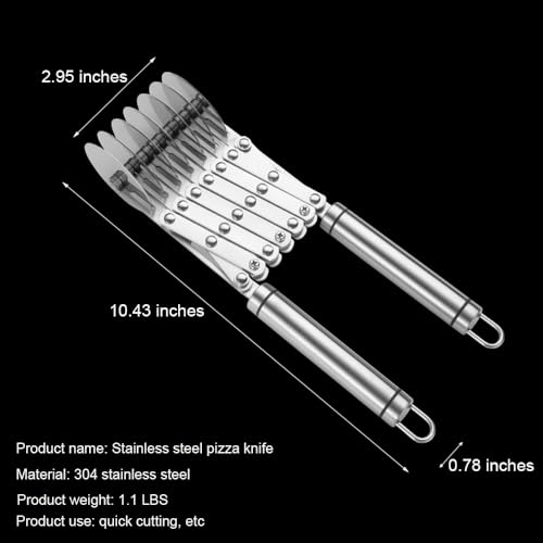 MTOMDY 7 Wheel Pastry Cutter Tool,Adjustable Pasta Cutter wheel with Handle, Stainless Steel Multiple Pasta Roller Cutter tools, Baking Roller Pizza Cutter Slicer - Image 2