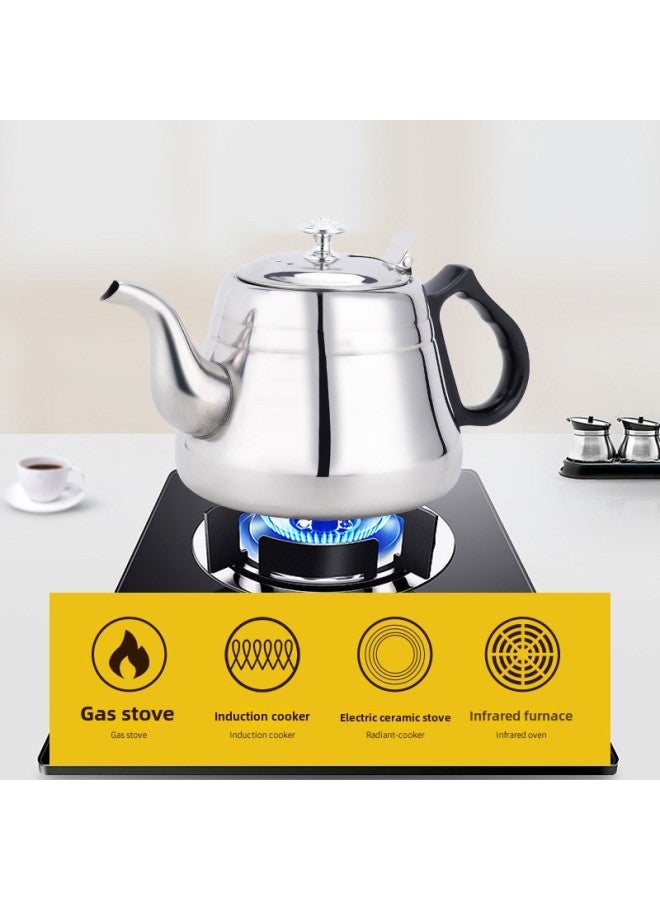 Stainless Steel Restaurant Teapot With Filter Net Hotel Induction Cooker Kettle Hotel Teapot Outdoor Kettle-Capacity:VIP 2.0L (Real 1.8L) No Net
