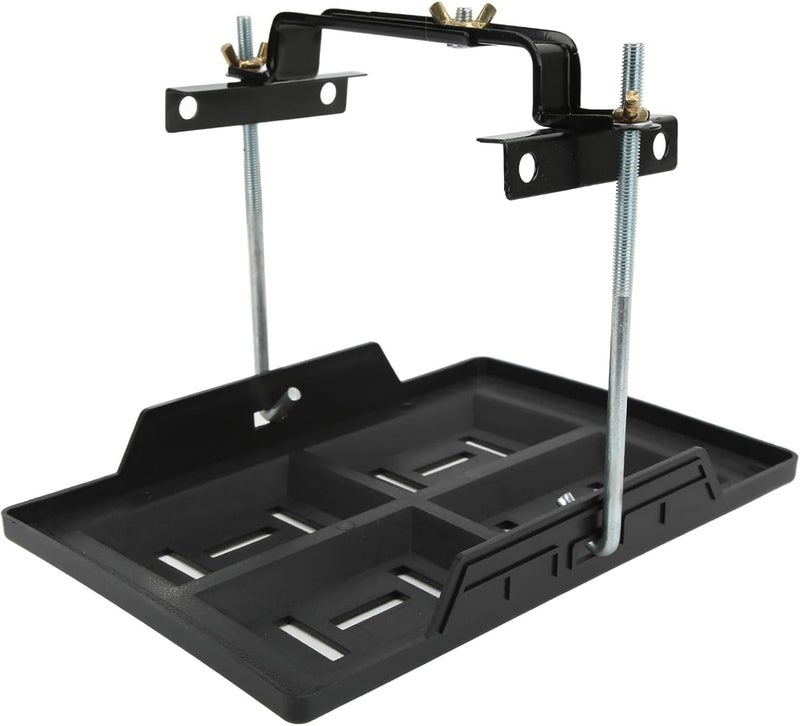 Battery Tray Battery Tray Bracket Kit Car Battery Hold Down Tray Bracket Set Recessed Slots Sturdy Construction for 27 30 31 Series Batteries(2pcs) - Image 1