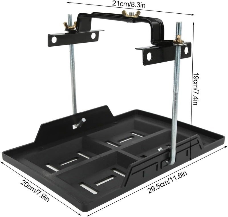 Battery Tray Battery Tray Bracket Kit Car Battery Hold Down Tray Bracket Set Recessed Slots Sturdy Construction for 27 30 31 Series Batteries(2pcs) - Image 4