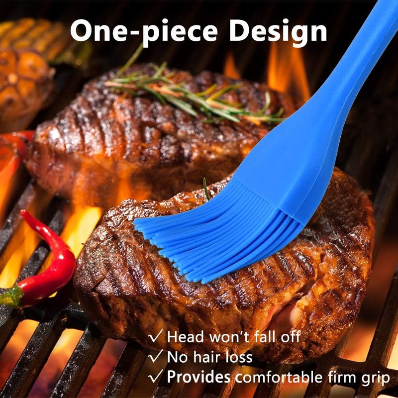 Hhyn Silicone Basting Pastry Brush Set 4 Pack Heat Resistant Spread Oil Butter Sauce for BBQ Grill Barbeque Kitchen Baking Cooking Pastries, 2 Large & 2 Small Multicolor - Image 3