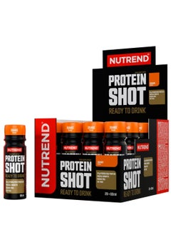 Protein Shot 60ml (20 Pack) - Orange Flavor, Hydrolyzed Protein, Fast Absorption for Muscle Recovery and Performance