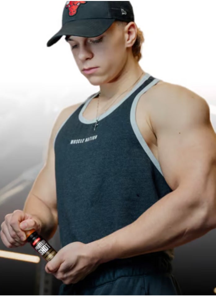 Protein Shot 60ml (20 Pack) - Orange Flavor, Hydrolyzed Protein, Fast Absorption for Muscle Recovery and Performance