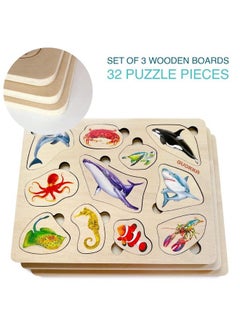 quokka Wooden Puzzles For Toddlers 13 3 Toddler Puzzles Ages 24 By Quokka Montessori Animal Toy Puzzles For Kids Ages 35 Year Old Wood Toy Learning Realistic Animals For Boy And Girl  - Image 3