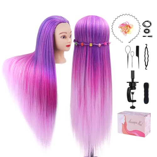 Beauty Star Mannequin Head with Hair, Beauty Star Doll Head for Styling, 29" Long Syntheic Hair Cosmetology Hairdressing Training Practice Manikin Head with Clamp Stand and Braiding Kit for Girls - Image 1