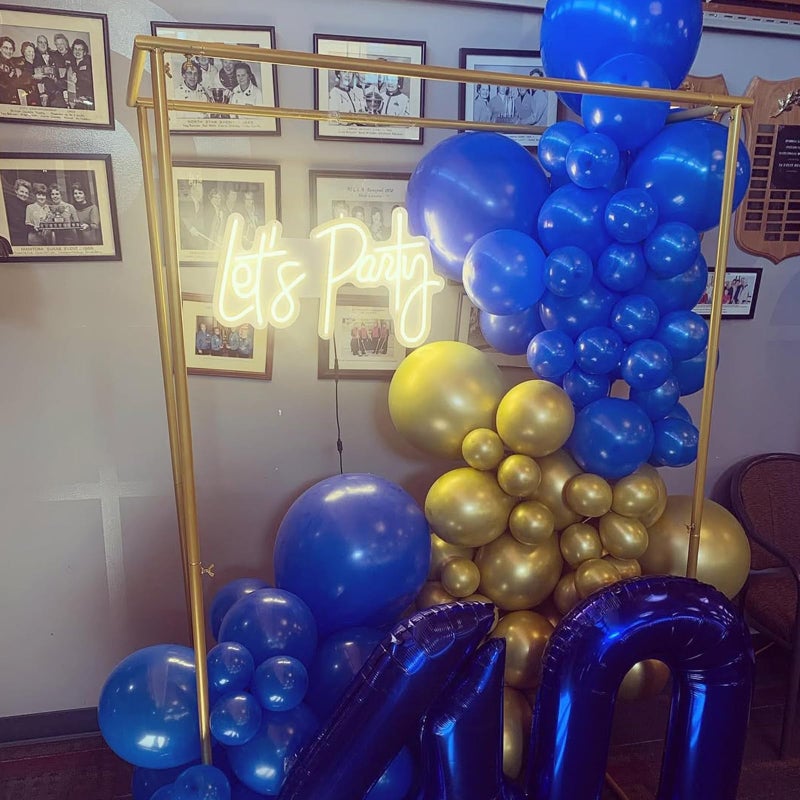 YMSZ Royal Blue and Gold Balloons Garland Arch Kit, 134pcs Metallic Gold and Blue Balloons for Birthday, Baby Shower, Anniversary, Graduation Party Decorations - Image 5