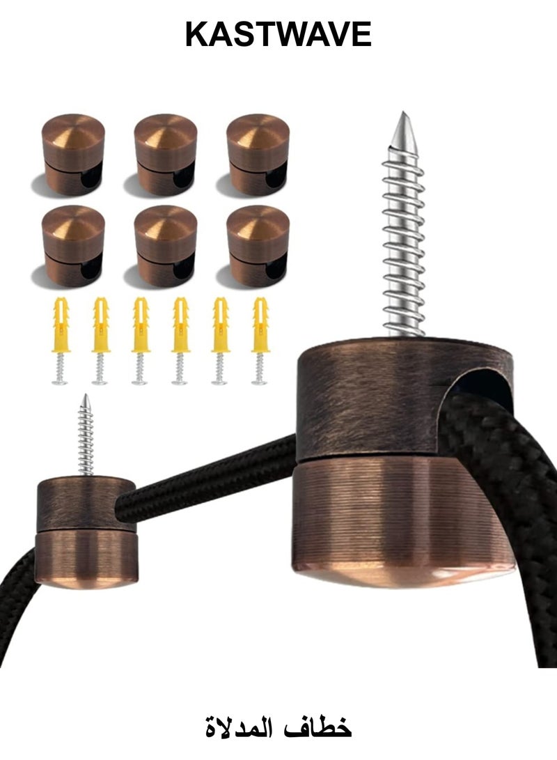 KASTWAVE Swag Hook for Chandelier Ceiling Lights Cable, 6 Pack Metal Swag Hooks for Ceiling Hanging Lights, Pendant Light Hook for Ceiling Lamp, Aluminum Ceiling Hooks - Image 1
