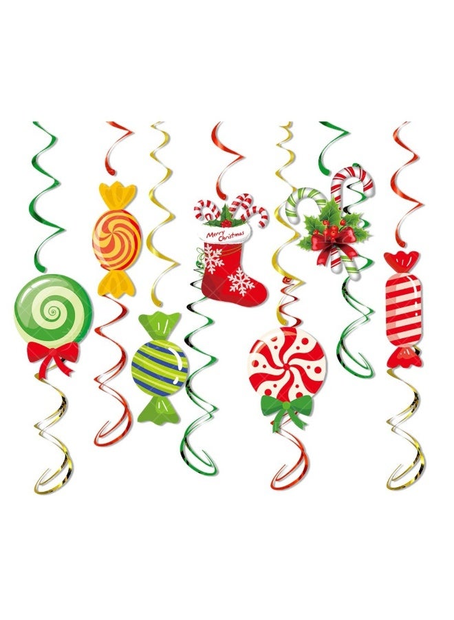 Beauenty 8pcs sweater theme spiral hanging ornaments Christmas ball New Year decoration spiral hanging ornaments