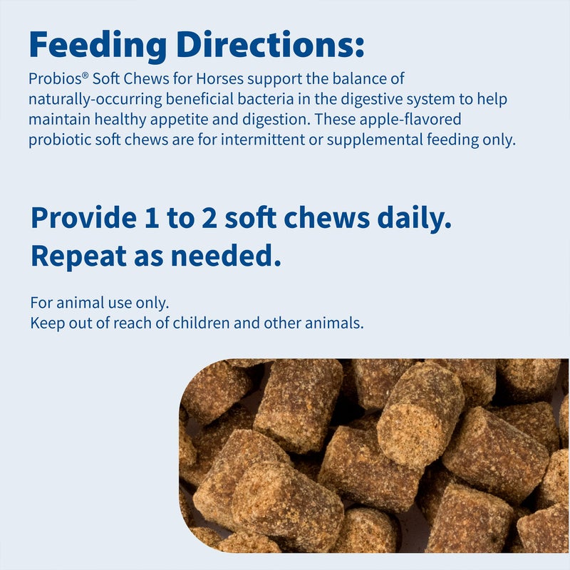 Probios for Horses Soft Chews, Daily Probiotic Supplement for Gut Health, Digestion & Immune Support, Horse Supplies, Apple Flavor, 1.32 lbs (600 Grams) - Image 4