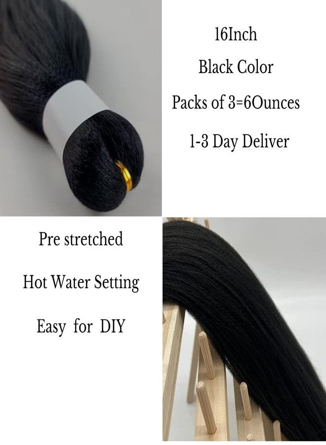 Leticia Kids Braiding Hair Pre stretched 16 inches Black Yaki ez Braid Braiding Hair for Kids Knotless Braids - Image 3