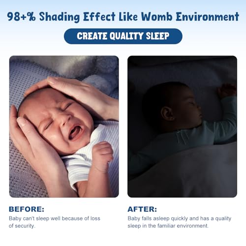 YAVIL Blackout Baby Sleep Tent Sleep Pod Pop Up Crib Blackout Cover Canopy for Naps at Home and Traveling Fits Full Size Crib Pack n Play and More with Safe Bottom Design - Image 3