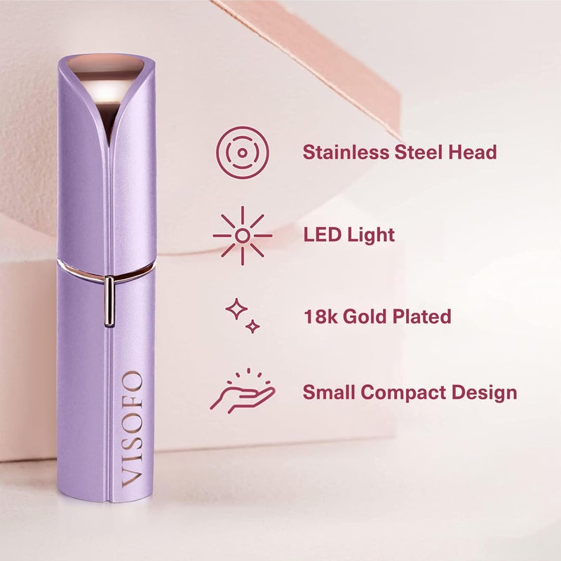 VISOFO Flawless Facial Hair Removal for Women - Electric Razor Device, Small Dermaplaning Remover Tools Finishing Epilator Trimmer Face Dermaplane Shavers Beauty Gadgets Accessories by VISOFO (Amethyst) - Image 2