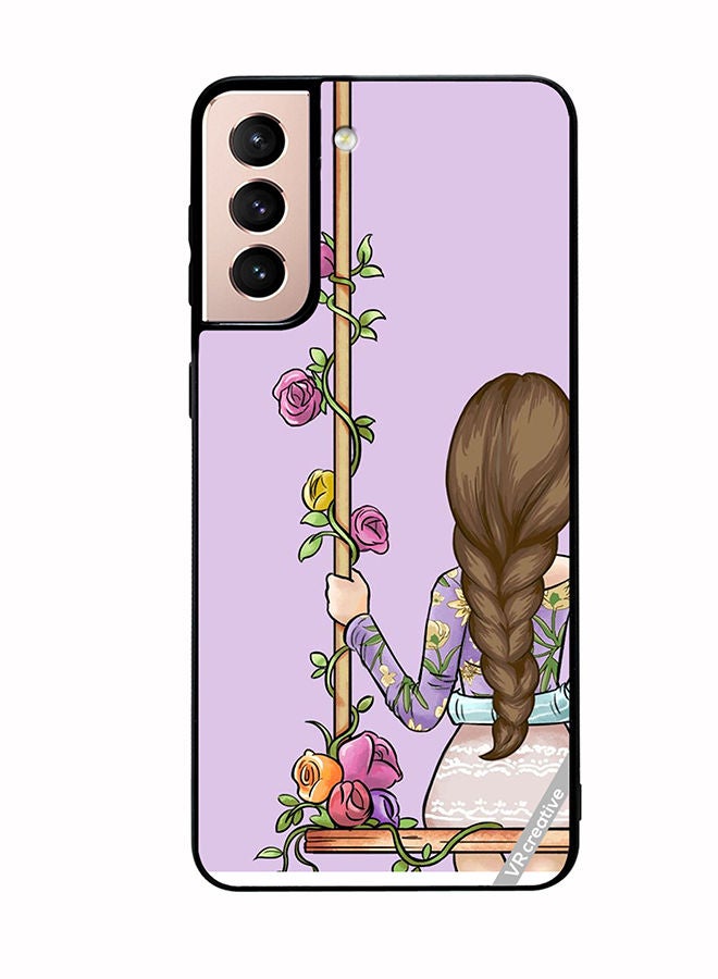 VR CREATIVE Protective Case Cover For Samsung Galaxy S21 Plus 5G Beautiful Girl Looking Front Design Multicolour - Image 1
