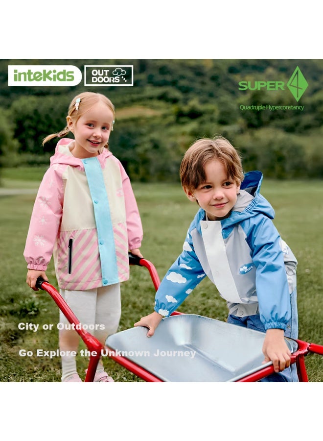 Tiantianzai Tiantianzi Kids Waterproof Jacket Girls Outdoor Windproof Raincoat Orange Yellow S - Image 2