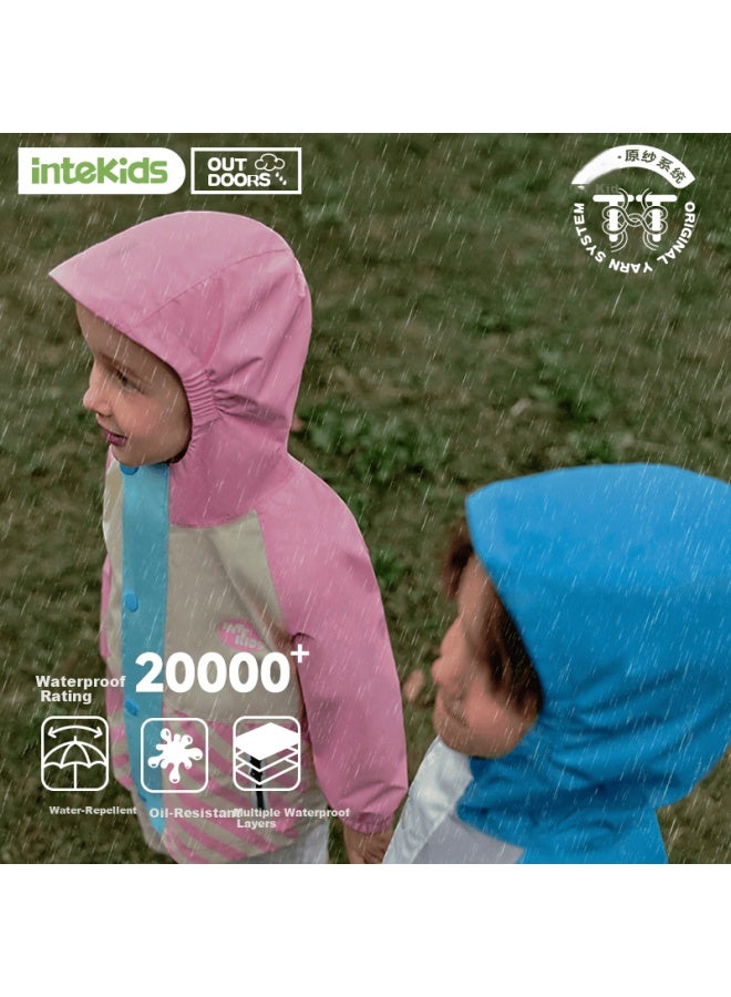 Tiantianzai Tiantianzi Kids Waterproof Jacket Girls Outdoor Windproof Raincoat Orange Yellow S - Image 4