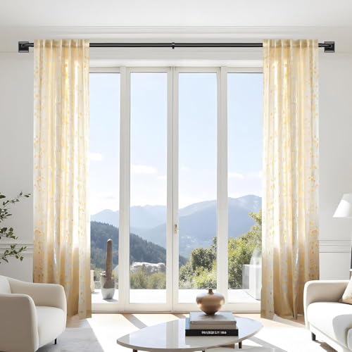 RBYCOS Black Curtain Rods for Windows 28-48Inch Heavy Duty French Return Rod, Wrap Around Blackout Curtain Rods, Adjustable Room Darkening Drapery Rod for Bedroom, Living Room, Sliding Door & Outdoor Patio - Image 2
