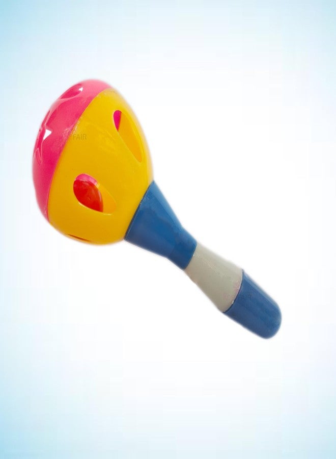 ROSEFAIR Plastic Colorful Grab Rattles Toys for New Born Baby & Infants, Early Age Toys for Kids, Infant Toys, Newborn Baby Gift Toys (Yellow) - Image 2