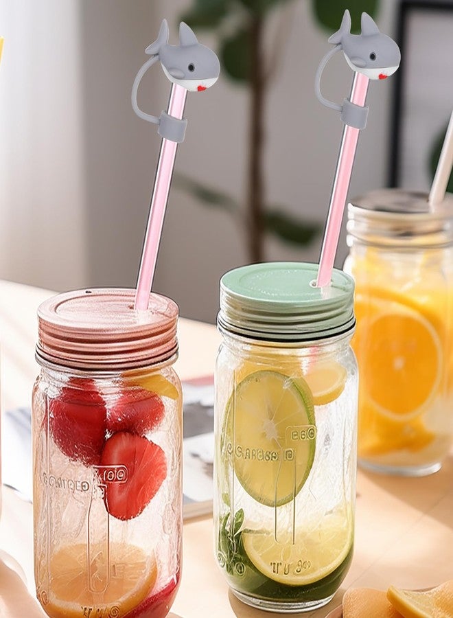 وولاين مجموعة أغطية شفاطات على شكل سمكة قرش رمادية من والين، 6 قطع، مصنوعة من السيليكون، قابلة لإعادة الاستخدام، مثالية لفصل الصيف، مقاس 10 مم/0.4 بوصة، لحماية أطراف الشفاطات وأغطية الأكواب سعة 30/40 أونصة. - Image 5