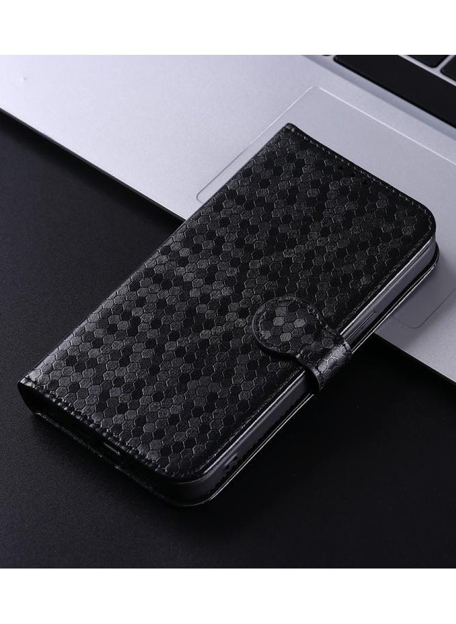HuHa Nothing Phone 3a Pro Honeycomb Dot Texture Leather Phone Case(Black)  - Image 1
