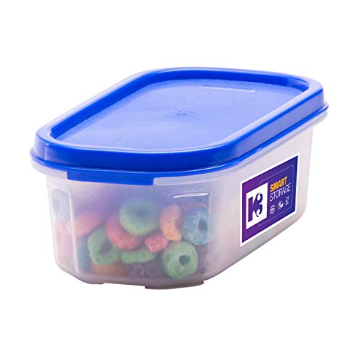 K3 Oval Container Smart Storage Plastic Container -Blue (Pack of 6) (550 ml Pack of 6) - Image 3