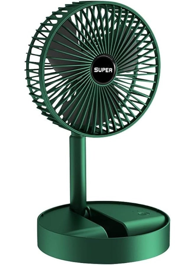 ECVV مروحة قابلة للطي محمولة، مروحة يو إس بي قابلة لإعادة الشحن، 3 سرعات، مروحة تعمل بالبطارية 3000 مللي أمبير في الساعة للمنزل والتخييم والأنشطة الخارجية والمكتب، 6.5 بوصة (أخضر) - Image 1