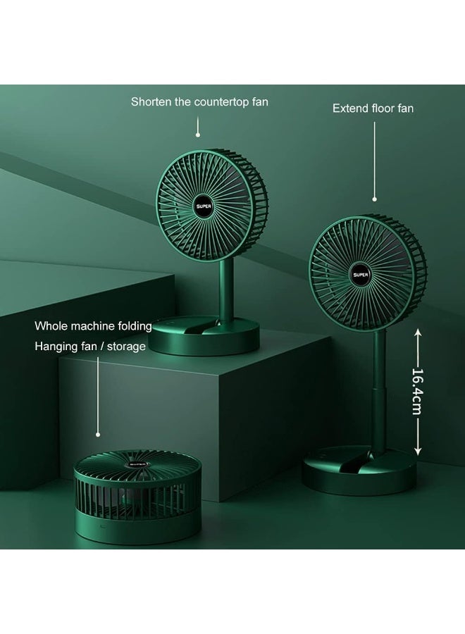 ECVV مروحة قابلة للطي محمولة، مروحة يو إس بي قابلة لإعادة الشحن، 3 سرعات، مروحة تعمل بالبطارية 3000 مللي أمبير في الساعة للمنزل والتخييم والأنشطة الخارجية والمكتب، 6.5 بوصة (أخضر) - Image 4