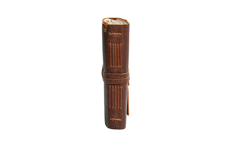 HLC Leather Notebook - Rustic Handmade Vintage Leather Bound Journals for Men and Women - Leather Craft Unlined Paper 300 Pages, Leather Book Diary Pocket Notebook, Diary to Write in (7.5" x 10" Inch) - Image 5
