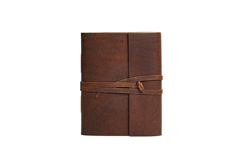 HLC Leather Notebook - Rustic Handmade Vintage Leather Bound Journals for Men and Women - Leather Craft Unlined Paper 300 Pages, Leather Book Diary Pocket Notebook, Diary to Write in (7.5" x 10" Inch) - Image 4