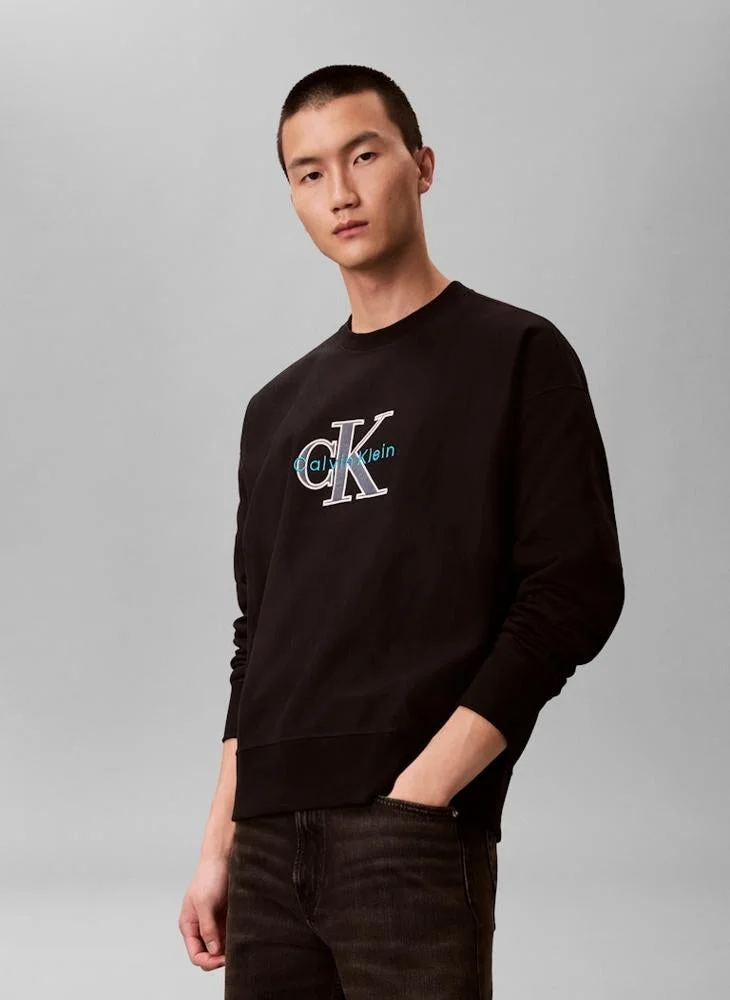 Calvin Klein Jeans  Monologo Crew Neck Sweatshirt for Men | Best Price UAE