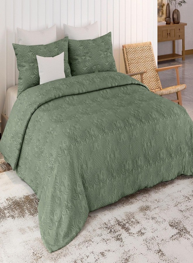LABHAM® Sensations 300GSM Ultra-Sonic Quilted Bedcover - King (90" x 108") with 2 Pillowcovers (46cm x 69cm) & Mutipurpose Bag | Ultra-Soft Micro Peach | for Homes, Hotels & Guest Houses (Sage Green) - Image 2