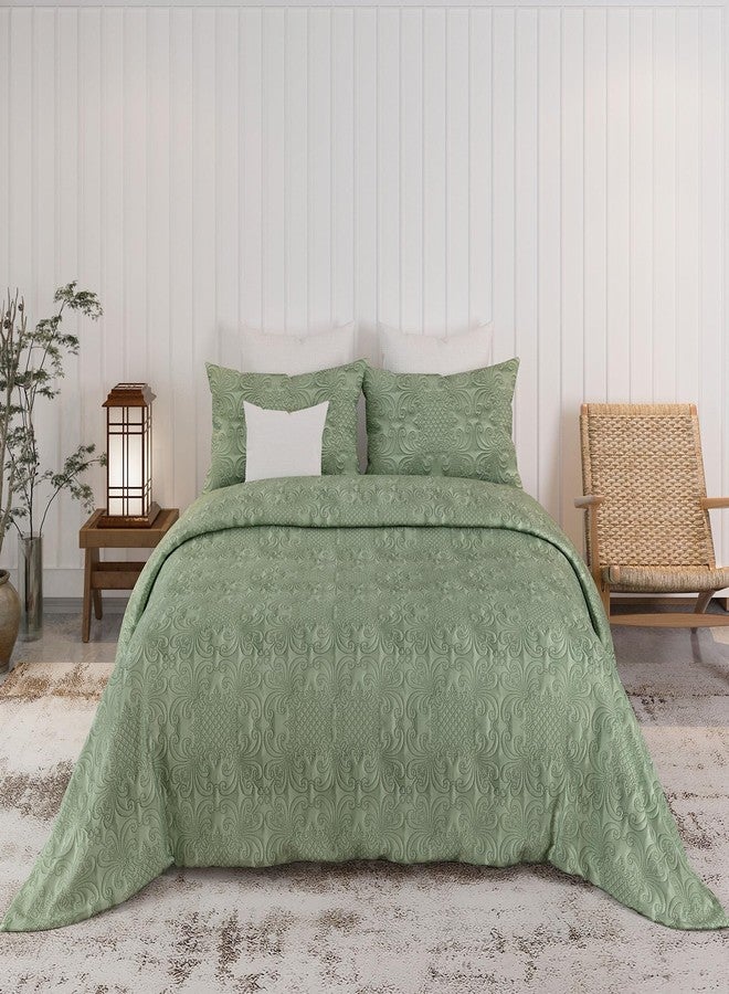 LABHAM® Sensations 300GSM Ultra-Sonic Quilted Bedcover - King (90" x 108") with 2 Pillowcovers (46cm x 69cm) & Mutipurpose Bag | Ultra-Soft Micro Peach | for Homes, Hotels & Guest Houses (Sage Green) - Image 3