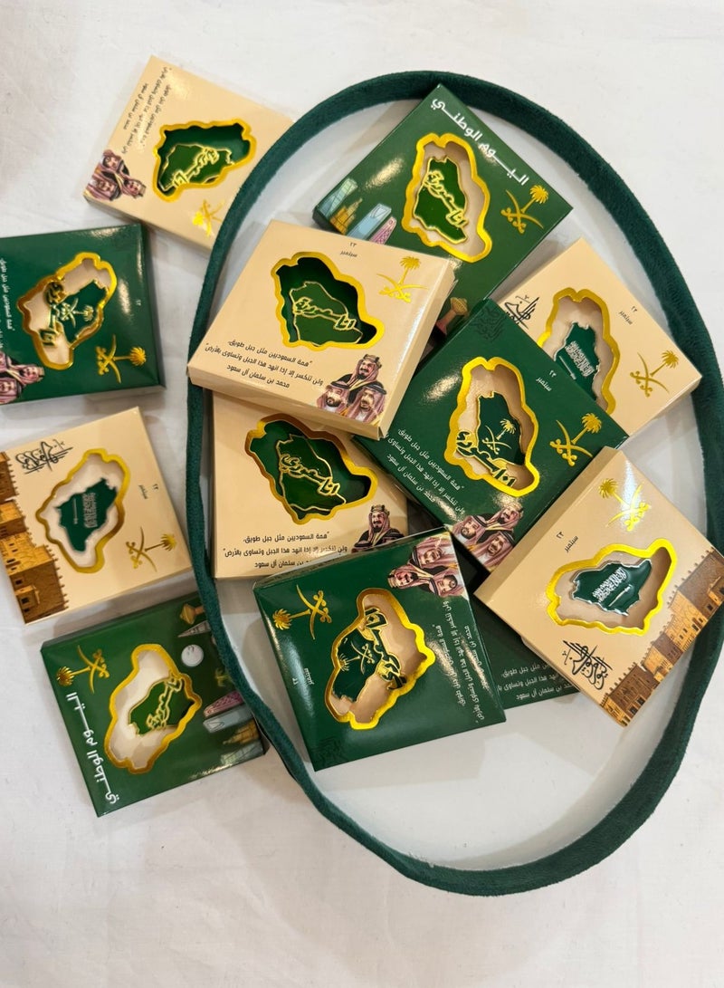 برايدس بوكس توزيعات اليوم الوطني عباره  12 قطعه بروش - Image 2