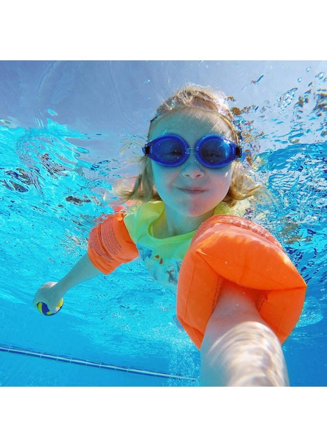Sarvoza - Arm Swim Floaties For Kids 57 Inflatable Kids Arm Floaties For Pool Wing Arm Band Swimmies Perfect Water Wings For Learning How To Swim For Kid And Adult (Orange Children'S Floaties) - Image 1