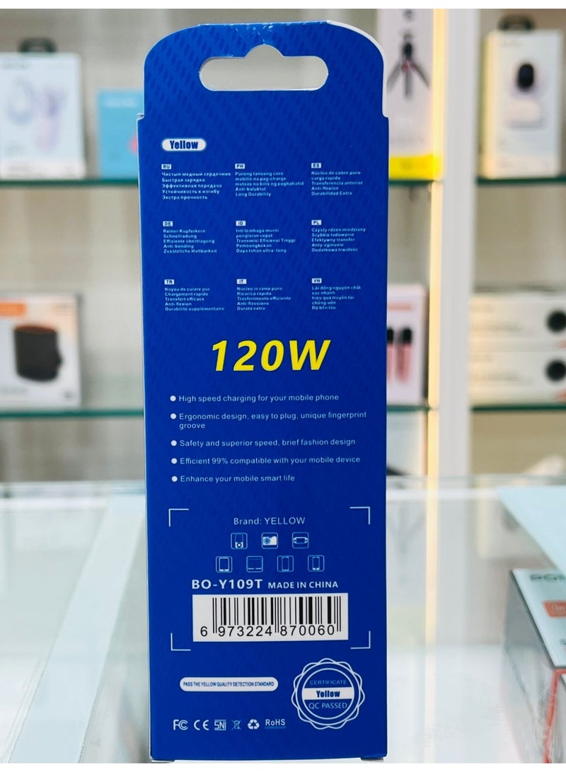 Yellow BO-Y109T Type-C Cable - Image 2