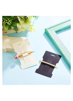 SYOSI 120 Pieces Hair Cl120 Pieces Hair Clip Display Cards 6x10 cm Kraft Paper Hair Bow Holder Cards Rectangular Clip Collecting Cardboard for Hair Bow Barrettes Accessories Display and Organizing, 3 Colors  - Image 4