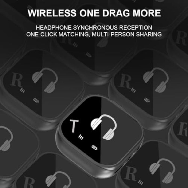 Wireless In Ear Monitor System for live performance and studio use, 5.8G IEM system with transmitter/receiver and earphones, black ABS plastic, ultra-low latency and stable transmission - Image 3