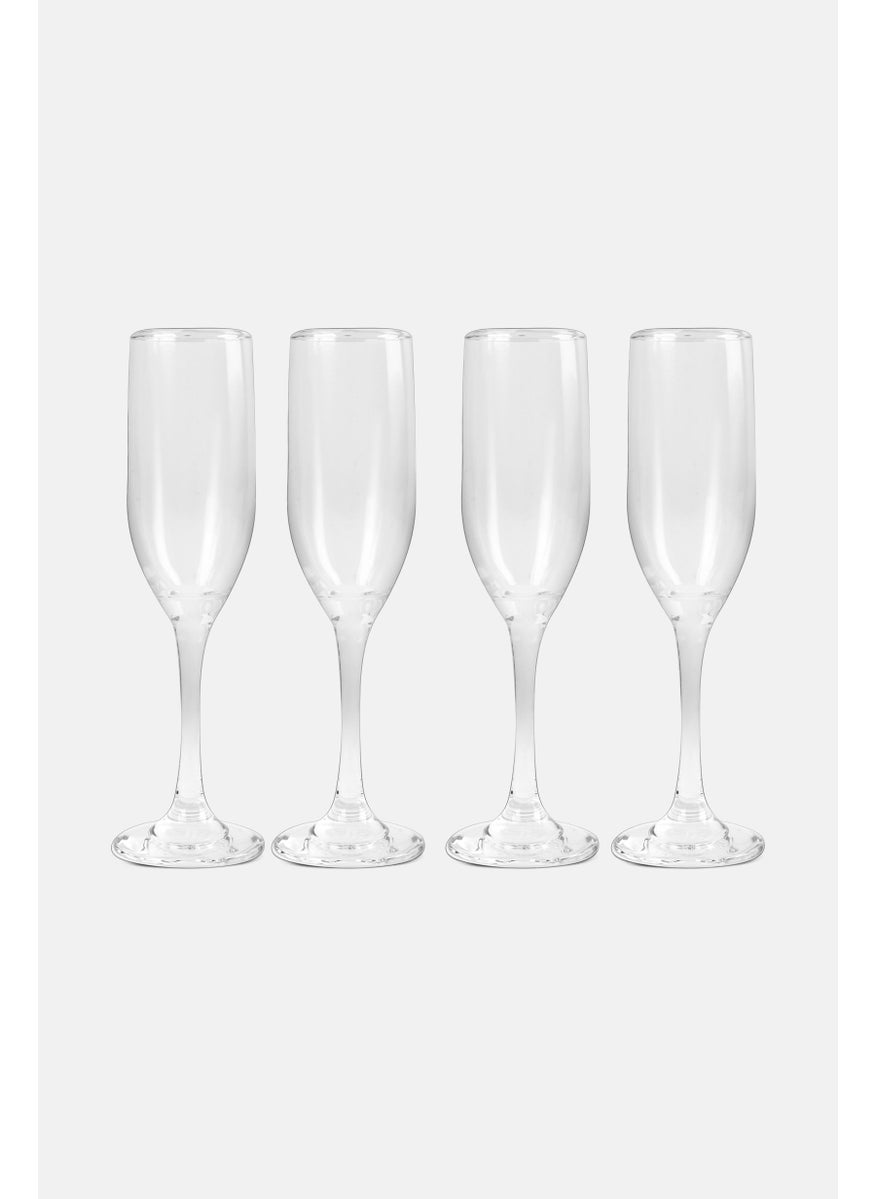 4 Piece Fluted Glass Set 177, 4 ml, Tranarent