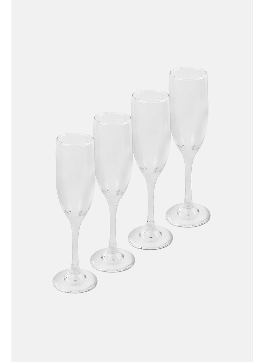 4 Piece Fluted Glass Set 177, 4 ml, Tranarent