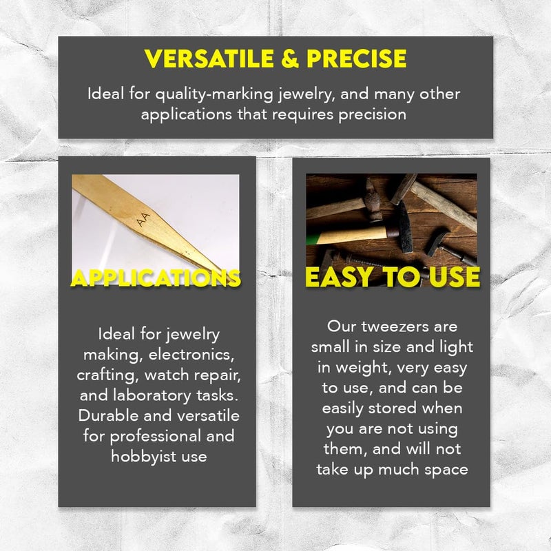 SE Antimagnetic Brass Tweezers Watchmakers Precision Repair Tool #AA - AA-BRASS - Image 2