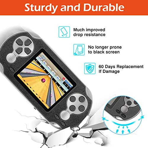 TaddToy 16 Bit Handheld Game for Kids Adults, 3.0'' Large Screen Preloaded 230 HD Classic Retro Video Games with USB Rechargeable Battery & 3 Game Cartridges for Birthday Gift for Kids 4-12 (Black) - Image 5
