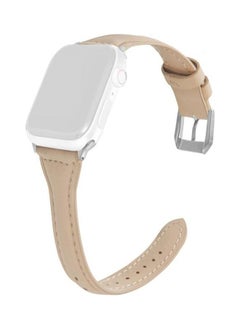 PROMASS Universal T-shaped Thin Watch Strap For Apple Watch Series 7 41mm/6 & SE & 5 & 4 40mm/3 & 2 & 1 38mm Beige 