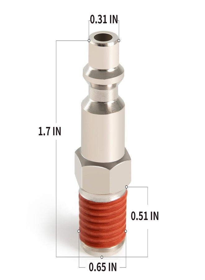 ChillWaves Industrial Air Plug, 1/4" Body Size, 3/8" NPT Male Pneumatic Plugs, Air Compressor Accessories Fittings(5-PACK) - Image 2