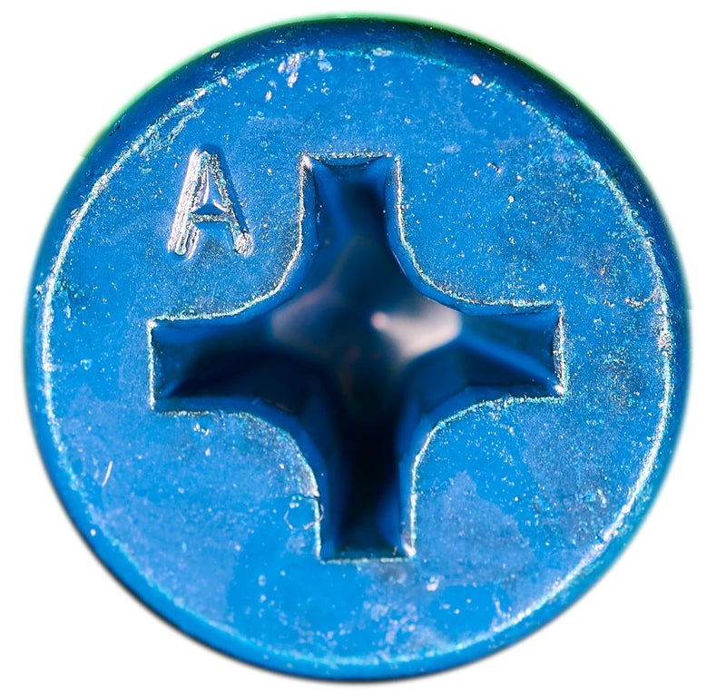 CONFAST 1/4" x 1-3/4" Blue Flat Phillips Concrete Screw Anchor with Drill Bit for Anchoring to Masonry, Block or Brick (100 per Box) - Image 2
